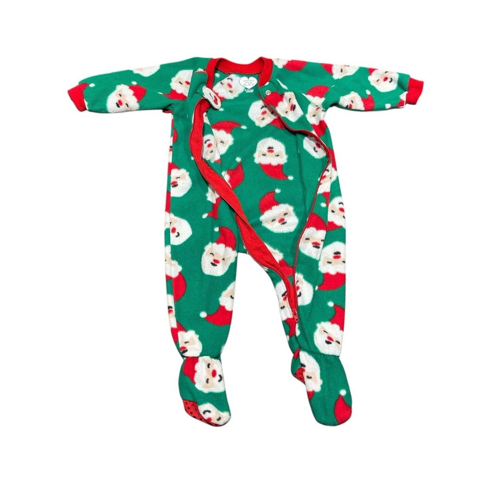 Crazy 8 & The Children's Place Boys Christmas Sleeper Pajamas Lot Of 2 Sz 6-12Mo - Picture 5 of 10
